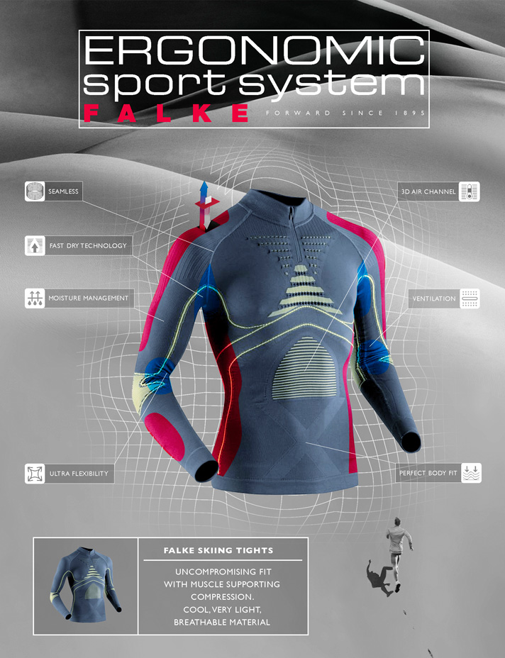 annonce-presse simple-page d'un maillot sport prêt du corps et cadrillage graphique pour sa performance